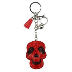 6-0014 Nøkkelanheng dødningshode Rød